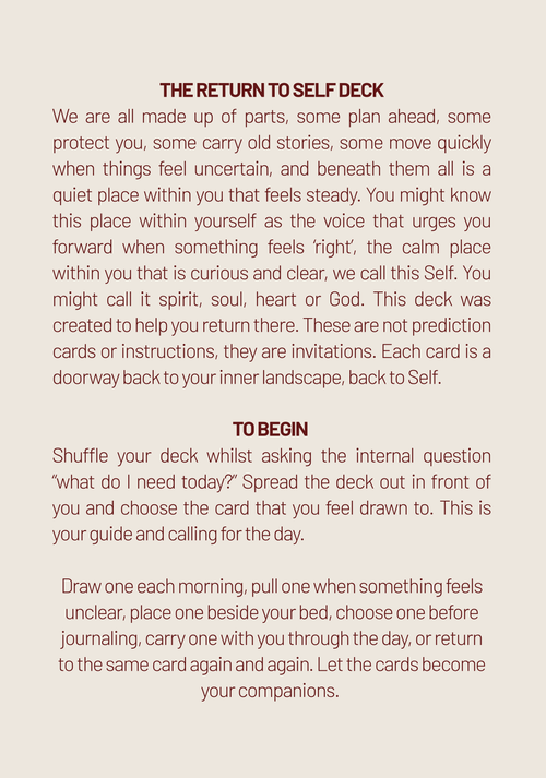 The Return To Self Deck